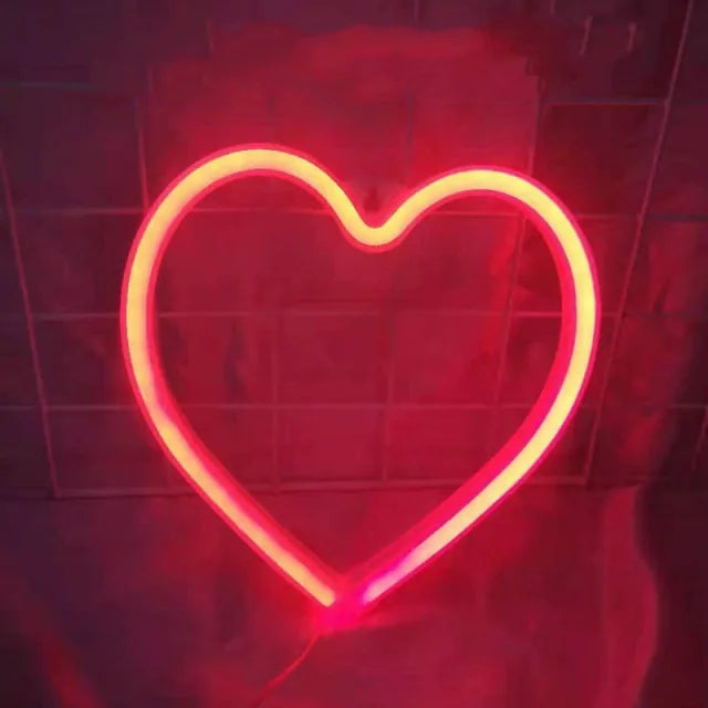 Neon Heart Night Lights