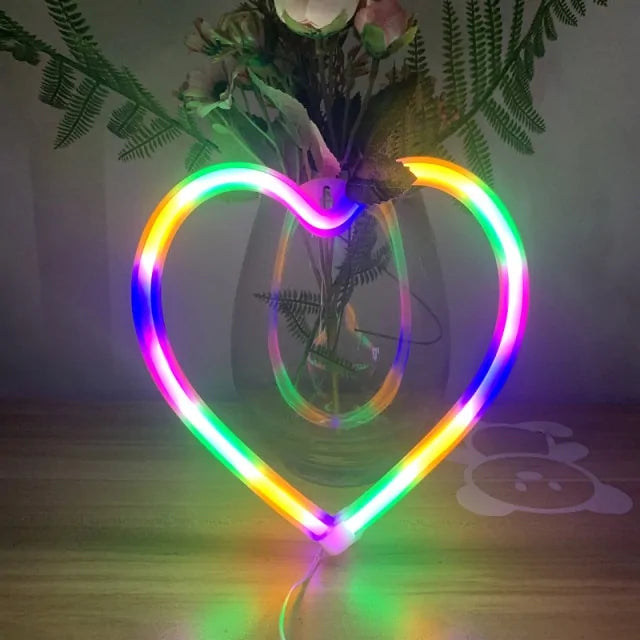 Neon Heart Night Lights