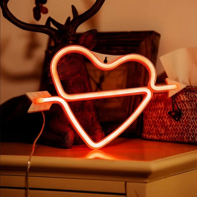 Neon Heart Night Lights