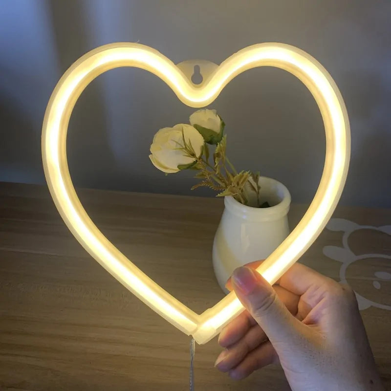 Neon Heart Night Lights